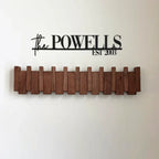 Piano-Style Wooden Wall Hook Rack with Multiple Pegs