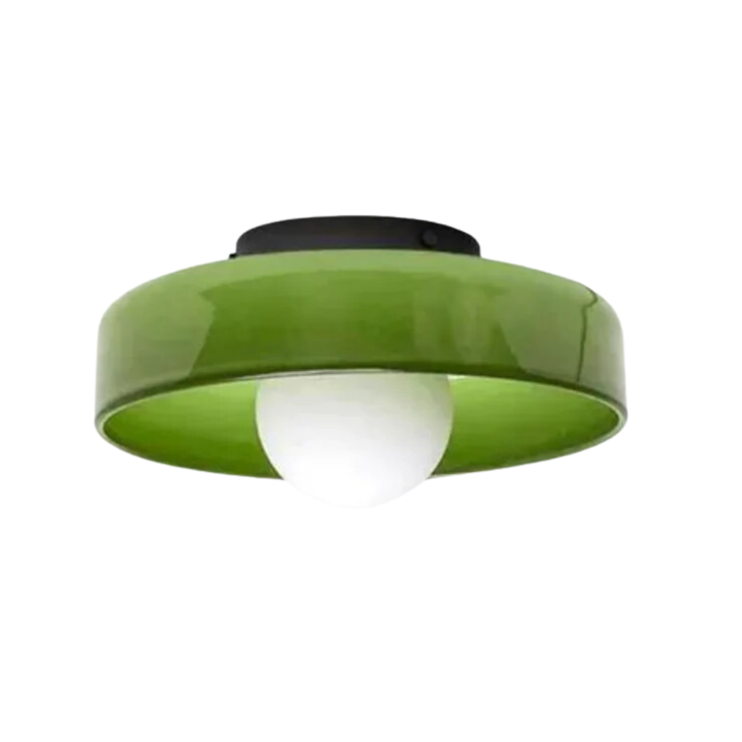 Modern Glass Ceiling Light with Sphere Design Green