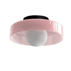 Modern Glass Ceiling Light with Sphere Design Pink