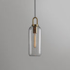 Glass Pendant Light with Brass Hardware 5.1 in Clear