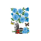 3D Floral Vase Wall Decals with Butterflies F