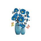 3D Floral Vase Wall Decals with Butterflies D