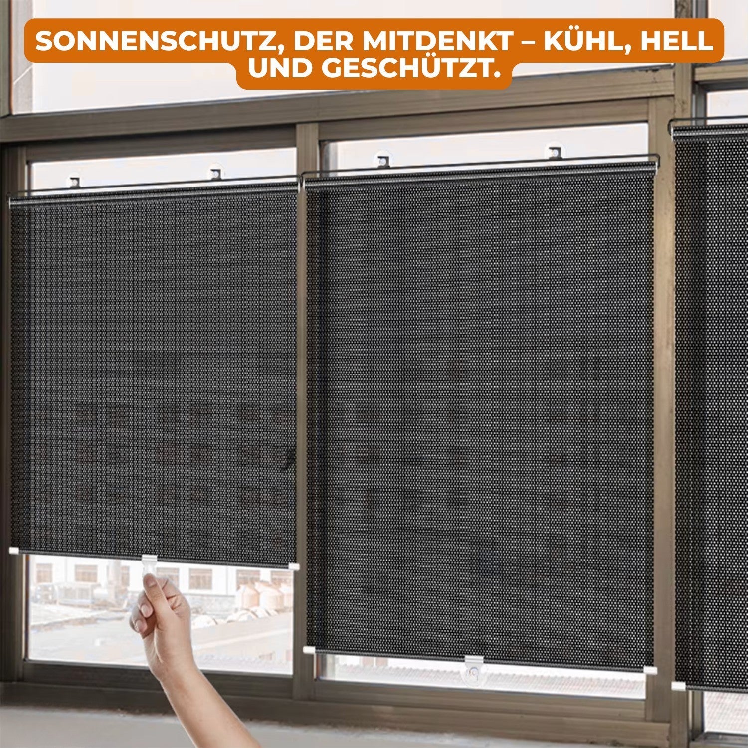 UV-Blocking Window Shade with Suction Cup Installation