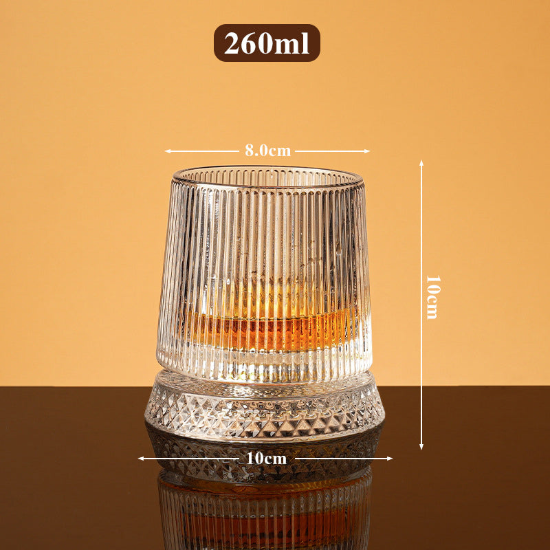 Crystal Whiskey Glass with 360° Rotating Base B