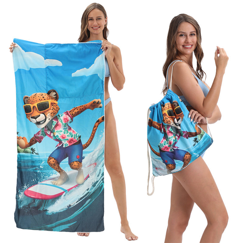 Beach Towel Backpack with Sand-Resistant Fabric