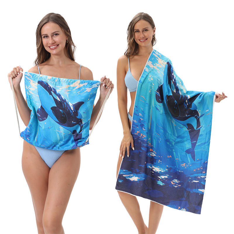Beach Towel Backpack with Sand-Resistant Fabric