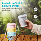Collapsible Silicone Travel Cup with Leak-Proof Lid
