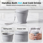 Collapsible Silicone Travel Cup with Leak-Proof Lid