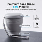 Collapsible Silicone Travel Cup with Leak-Proof Lid