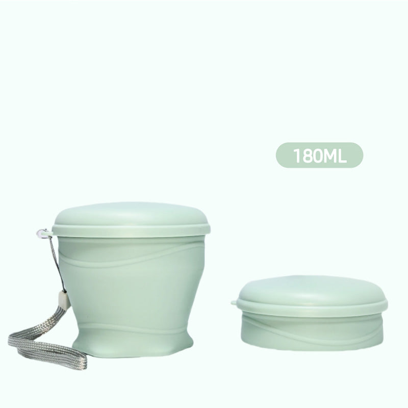 Collapsible Silicone Travel Cup with Leak-Proof Lid Green 6.1 fl oz