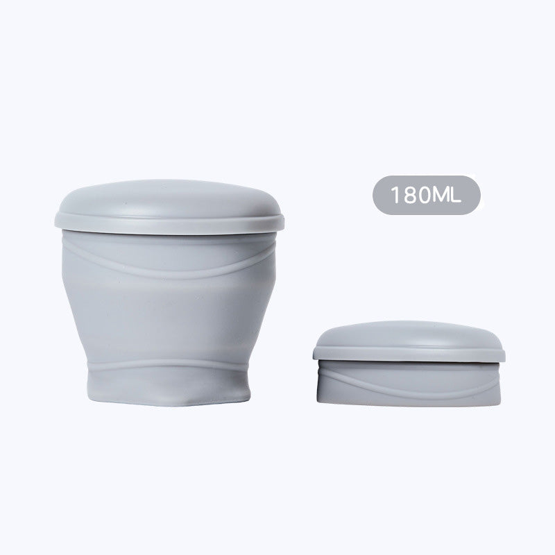 Collapsible Silicone Travel Cup with Leak-Proof Lid Gray 6.1 fl oz