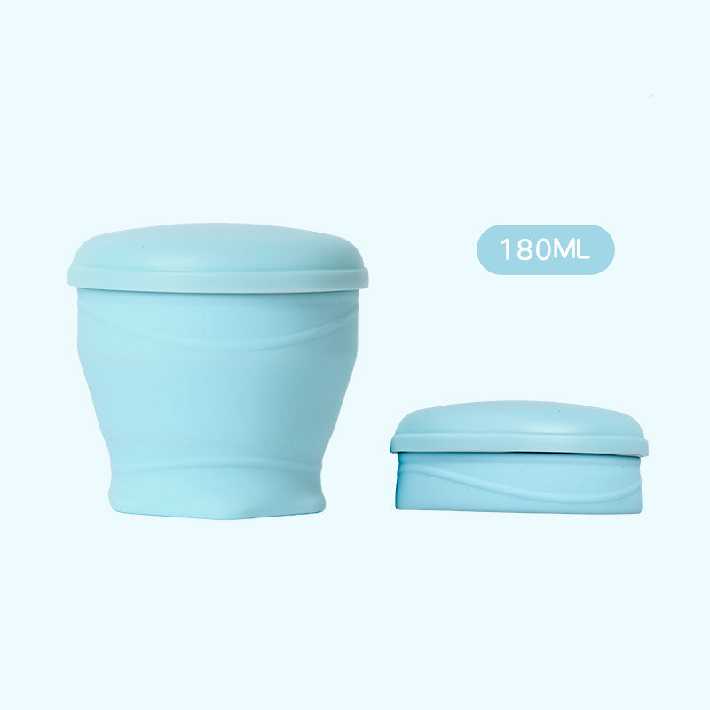 Collapsible Silicone Travel Cup with Leak-Proof Lid Blue 6.1 fl oz