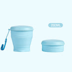 Collapsible Silicone Travel Cup with Leak-Proof Lid Blue 8.8 fl oz