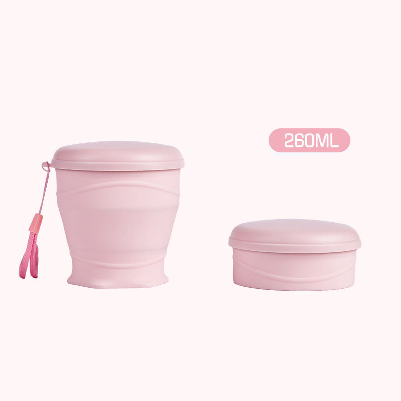 Collapsible Silicone Travel Cup with Leak-Proof Lid Pink 8.8 fl oz