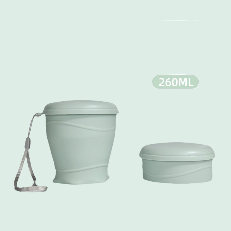 Collapsible Silicone Travel Cup with Leak-Proof Lid Green 8.8 fl oz