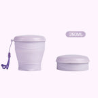 Collapsible Silicone Travel Cup with Leak-Proof Lid Purple 8.8 fl oz