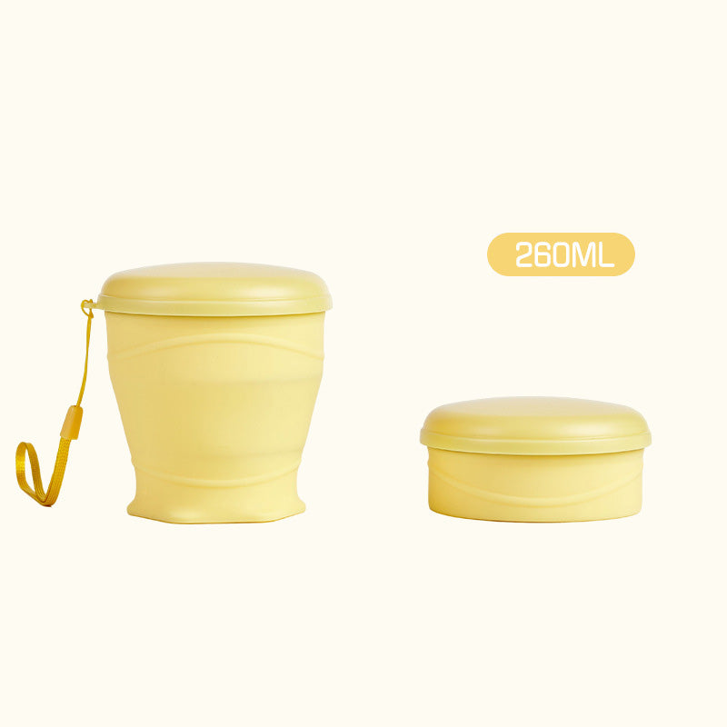 Collapsible Silicone Travel Cup with Leak-Proof Lid Yellow 8.8 fl oz