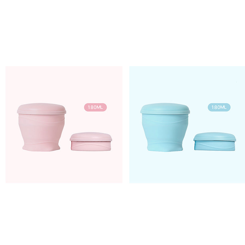 Collapsible Silicone Travel Cup with Leak-Proof Lid Pink + Blue 6.1 fl oz