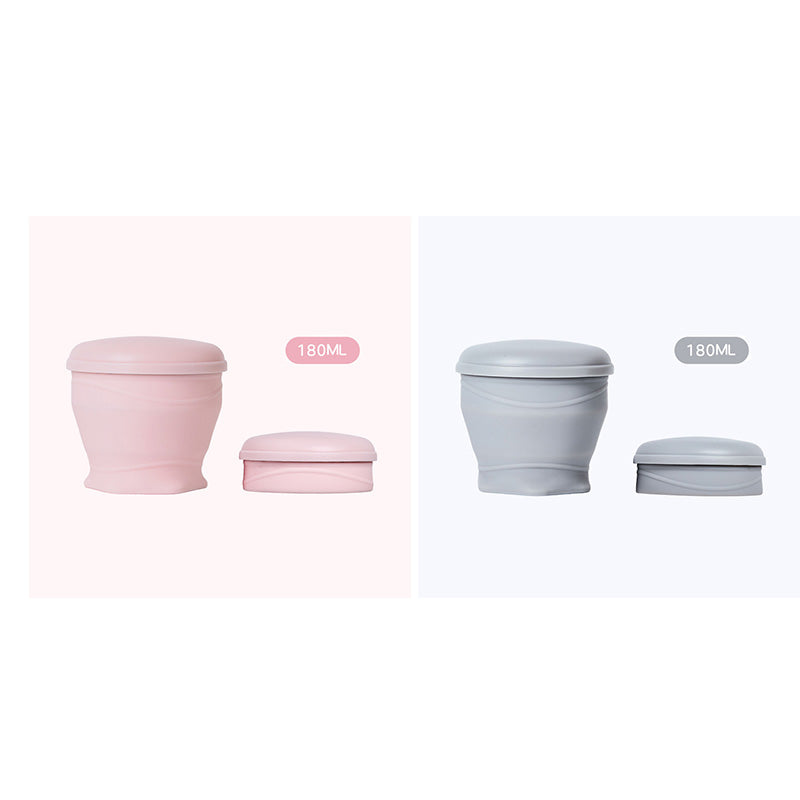 Collapsible Silicone Travel Cup with Leak-Proof Lid Pink + Gray 6.1 fl oz
