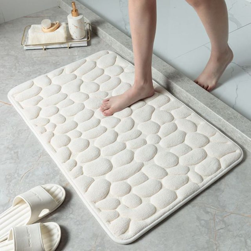 Memory Foam Bath Mat with Pebble Design