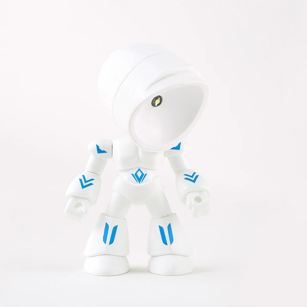 Robot Table Lamp with LED Color Changing Light Robot White
