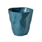 Minimalist Irregular Trash Can with Space-Saving Design Navy Blue
