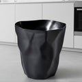 Minimalist Irregular Trash Can with Space-Saving Design Black