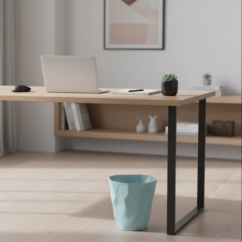 Minimalist Irregular Trash Can with Space-Saving Design