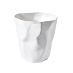 Minimalist Irregular Trash Can with Space-Saving Design White